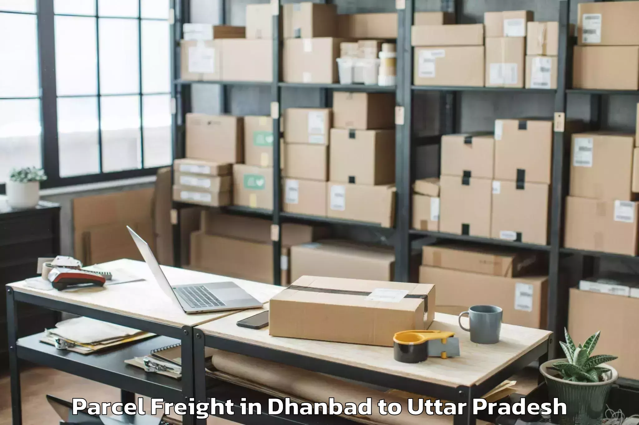 Top Dhanbad to Muhammadabad Parcel Freight Available